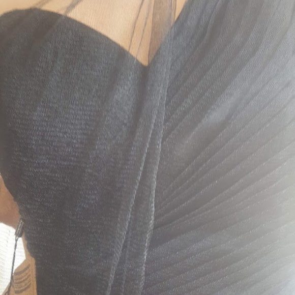 NWT, LIGHT IN THE BOX BLACK RUCHED ONE SHOULDER LAYER TULLE DRESS SIZE  US 8 - Picture 3 of 11